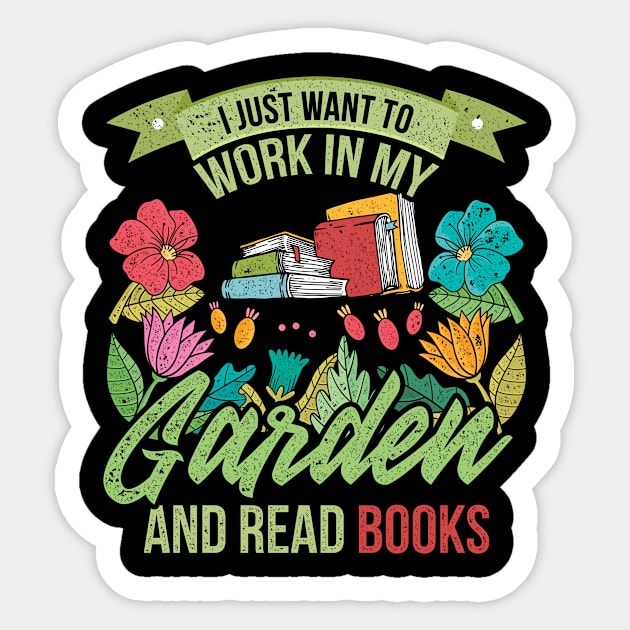 Read Books Retro Gardener Sticker by shirtsyoulike